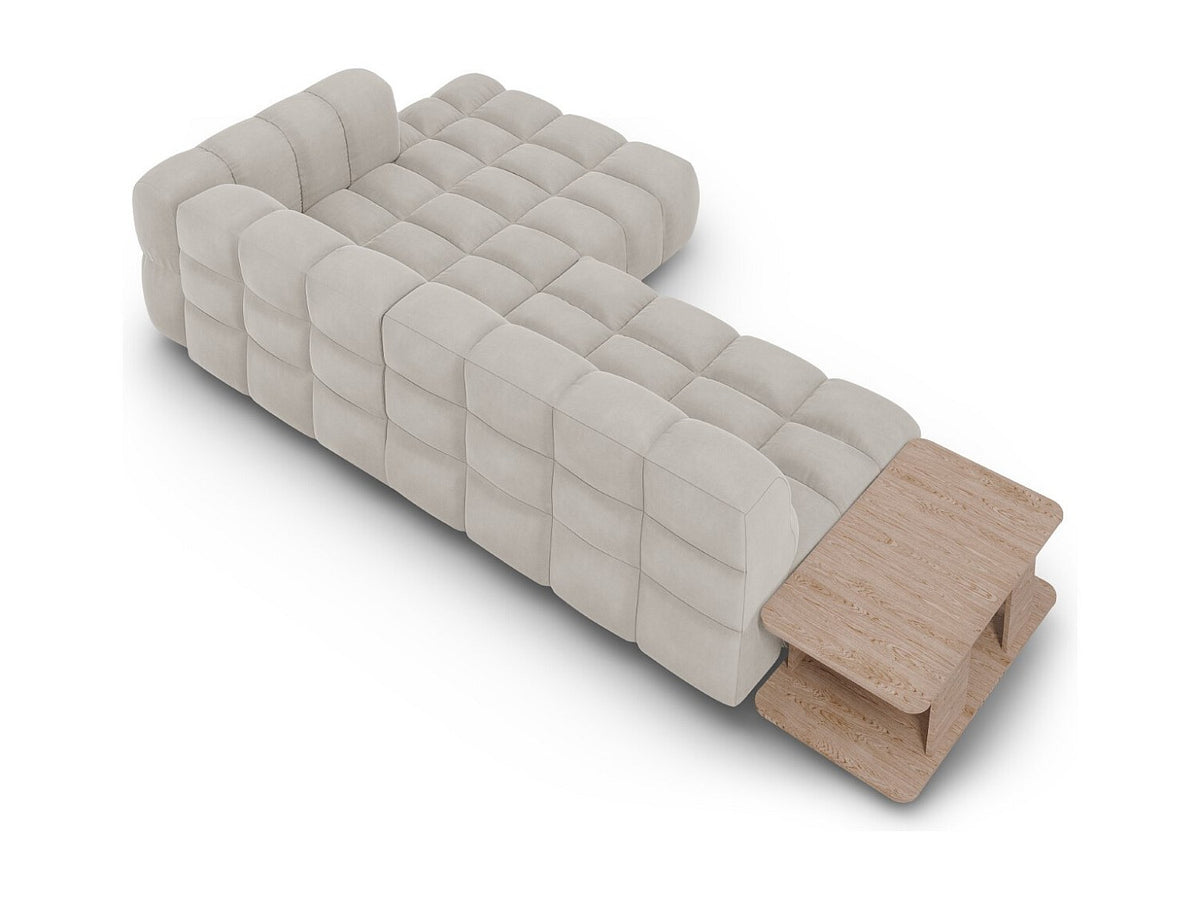 Canapé modulable 4 places beige velours