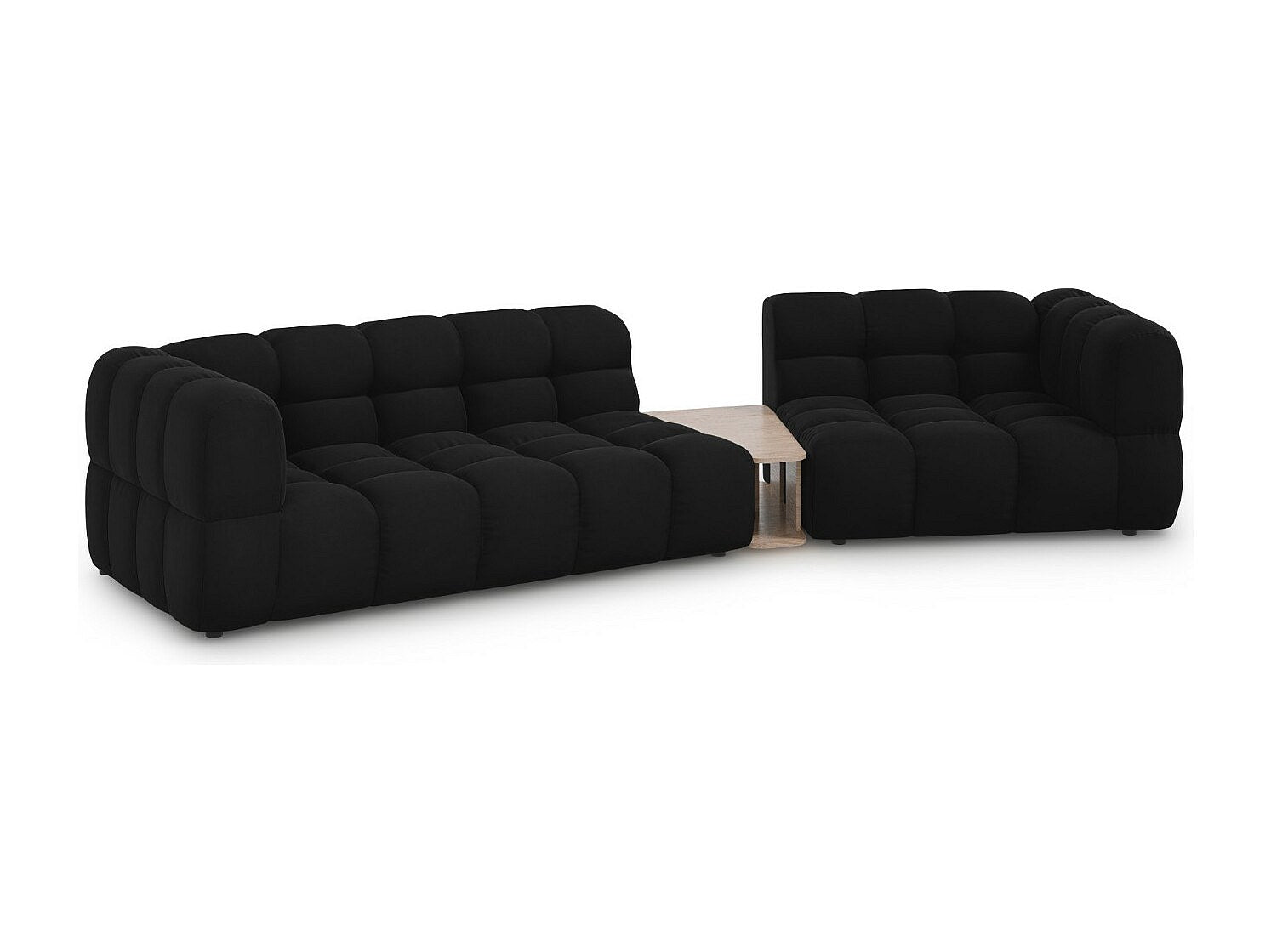 Canapé modulable 3 places noir velours