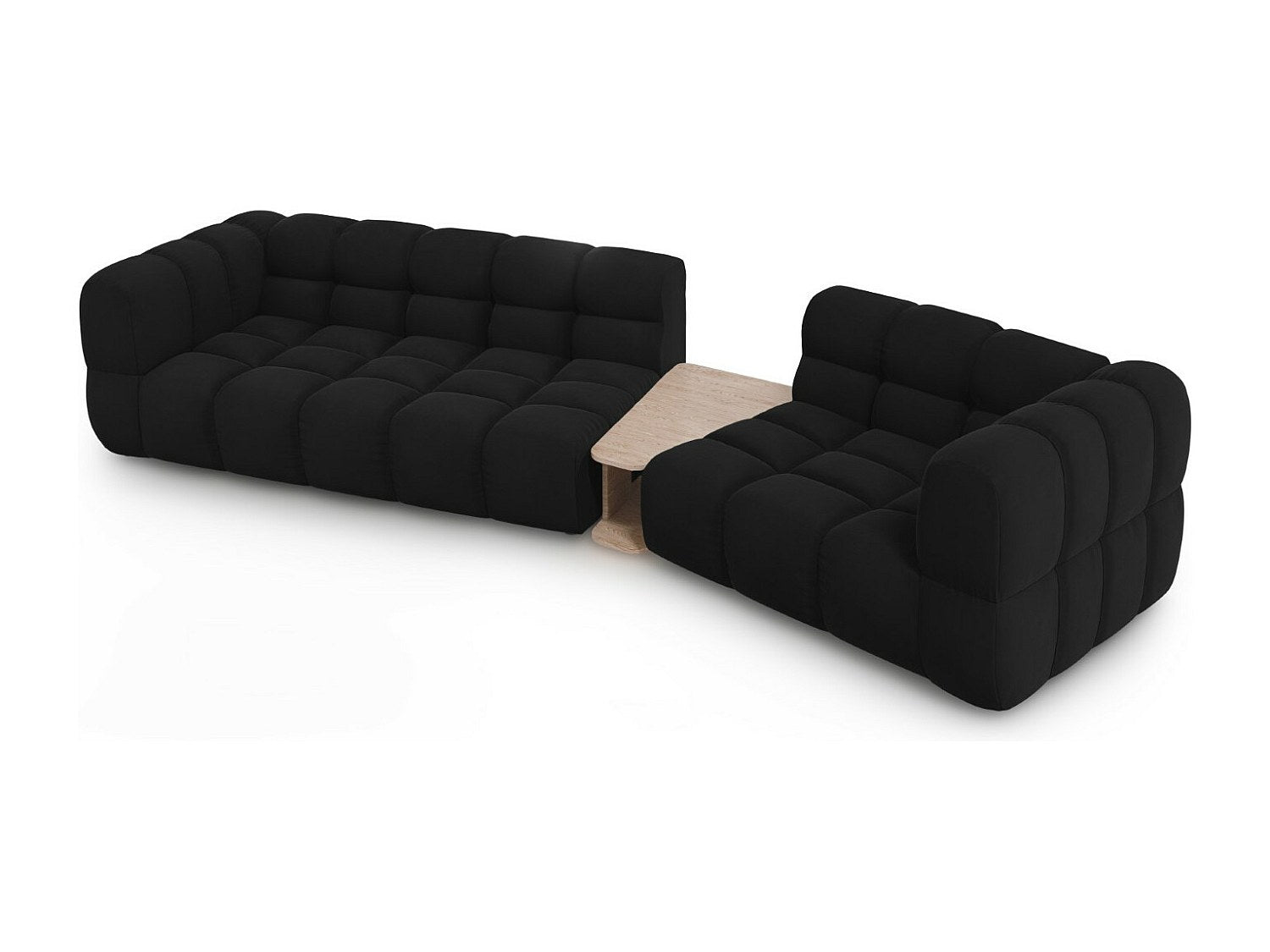 Canapé modulable 3 places noir velours