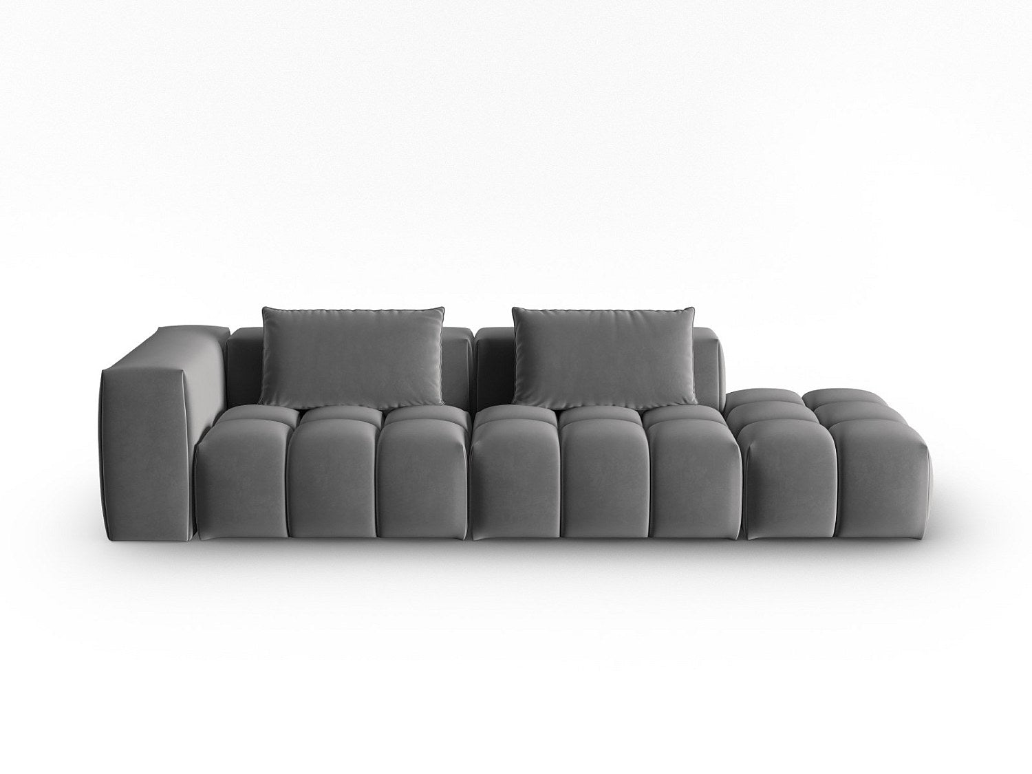 Canapé modulable 3 places gris velours