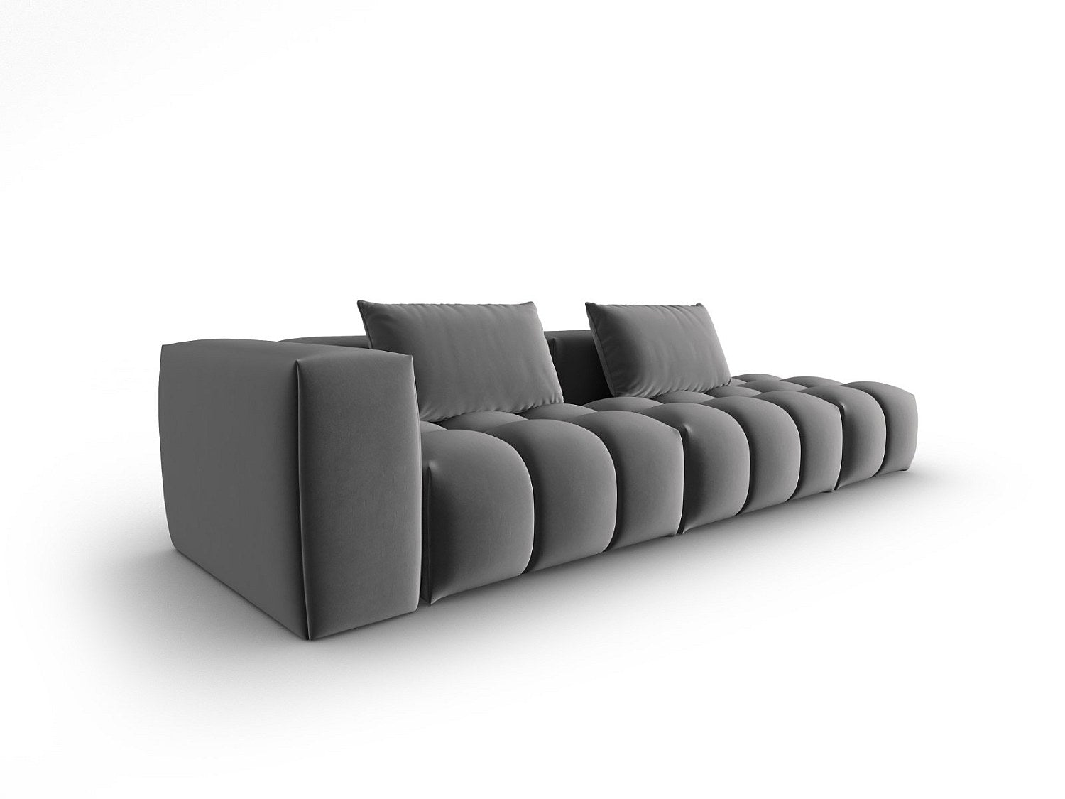 Canapé modulable 3 places gris velours