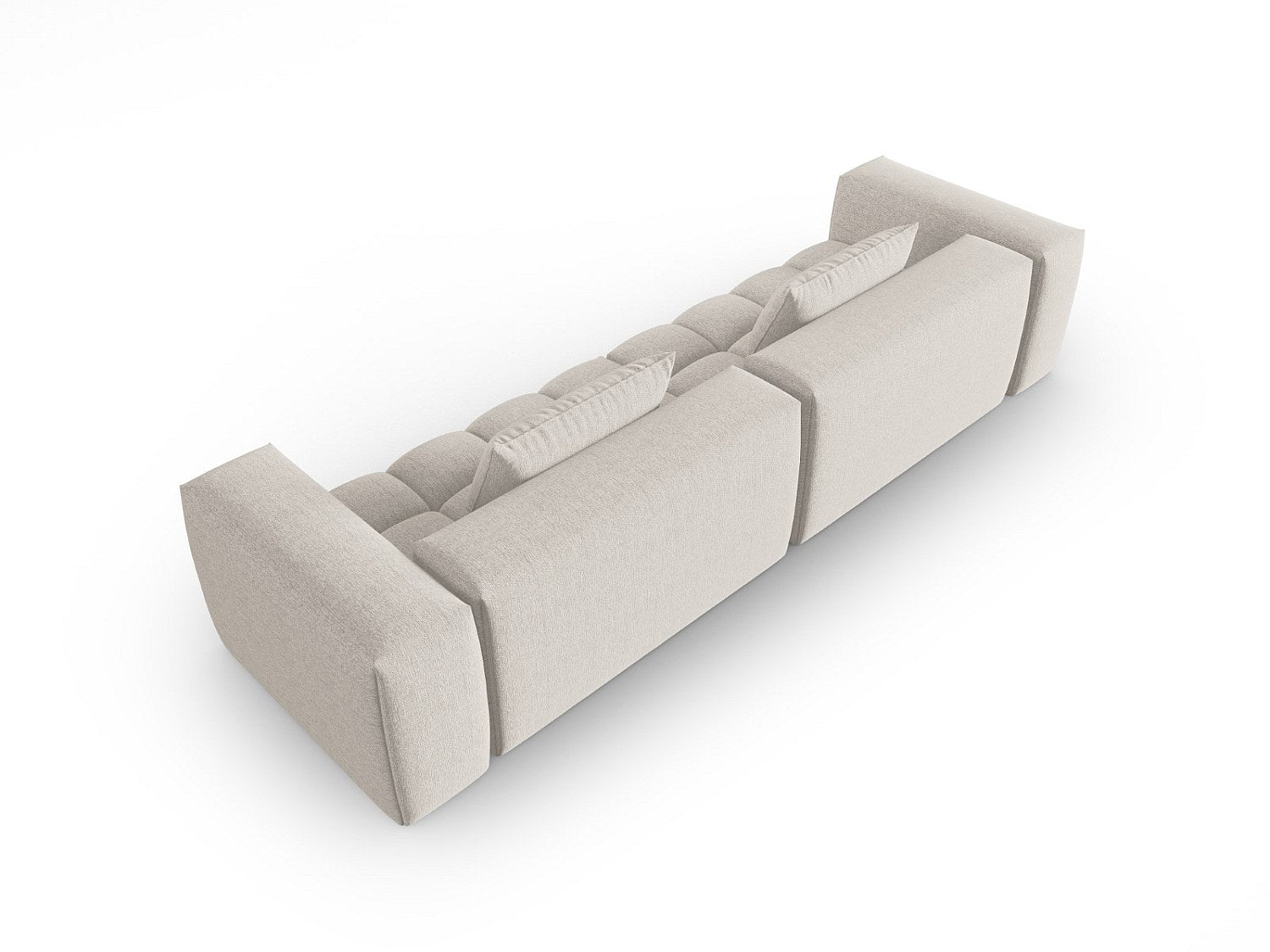 Canapé modulable 5 places beige tissu