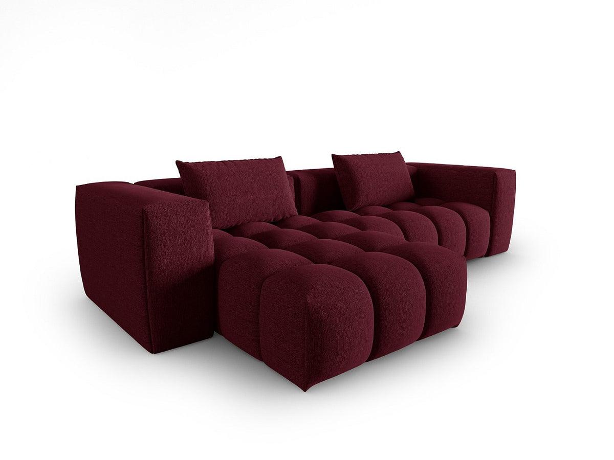 Canapé modulable 3 places rouge tissu