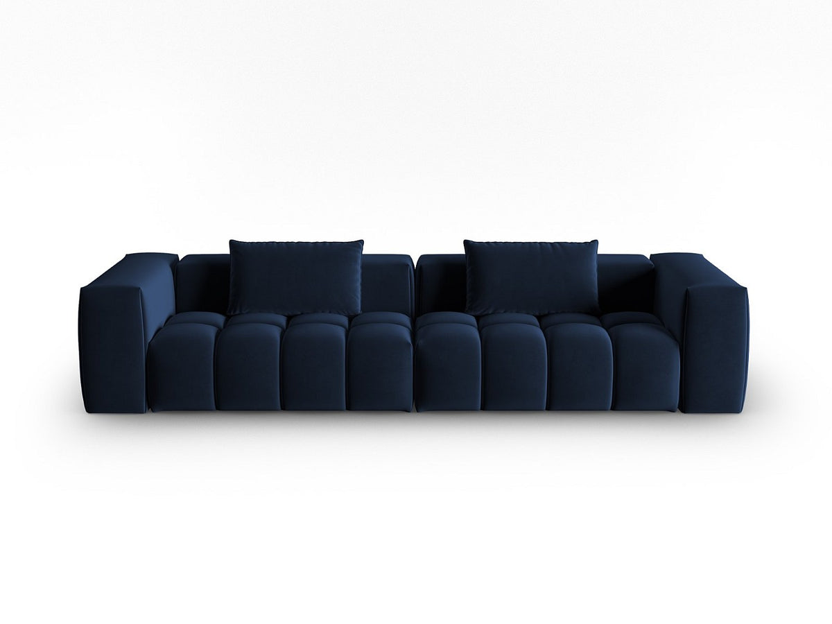 Canapé modulable 5 places bleu velours