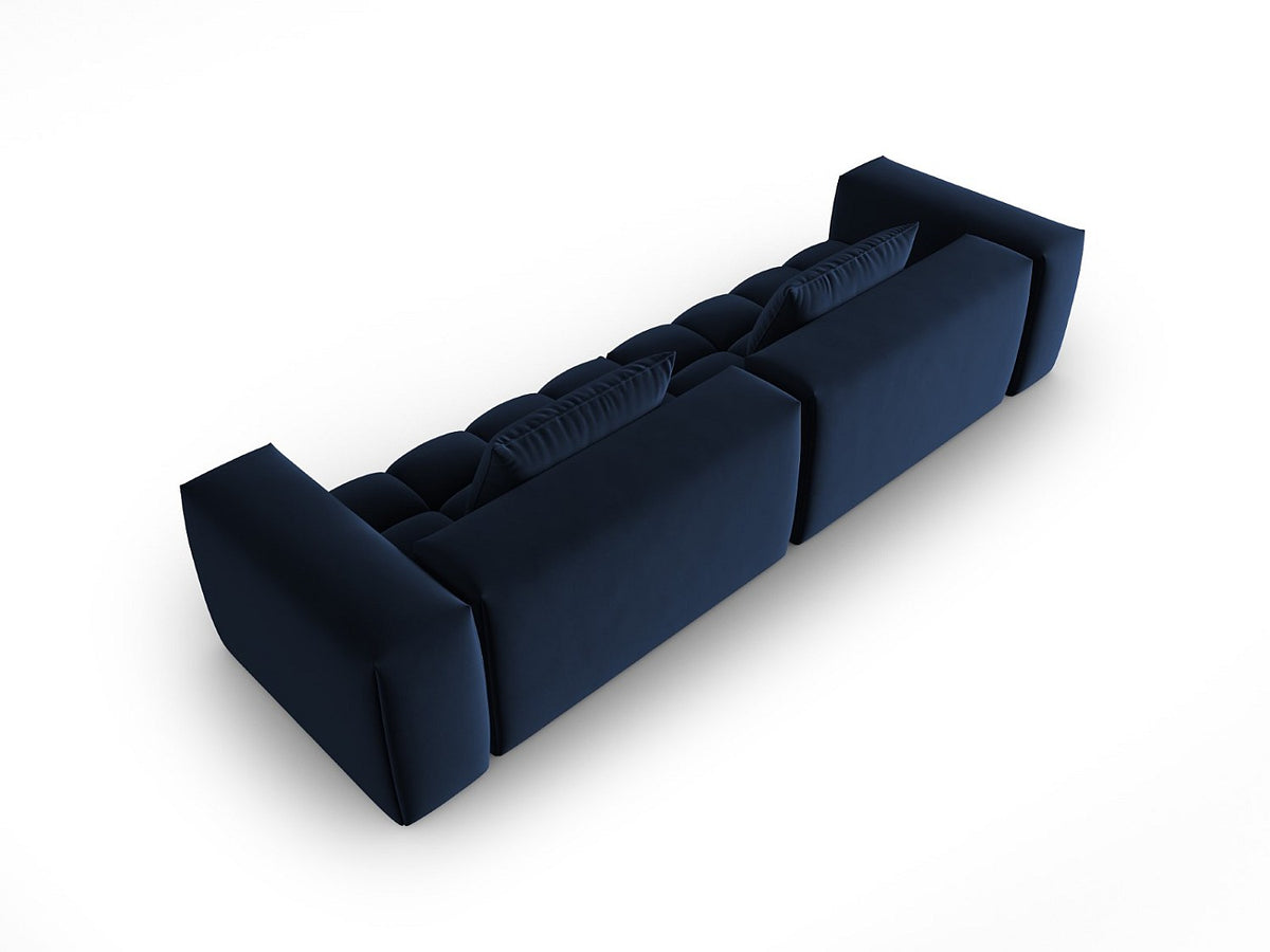 Canapé modulable 5 places bleu velours