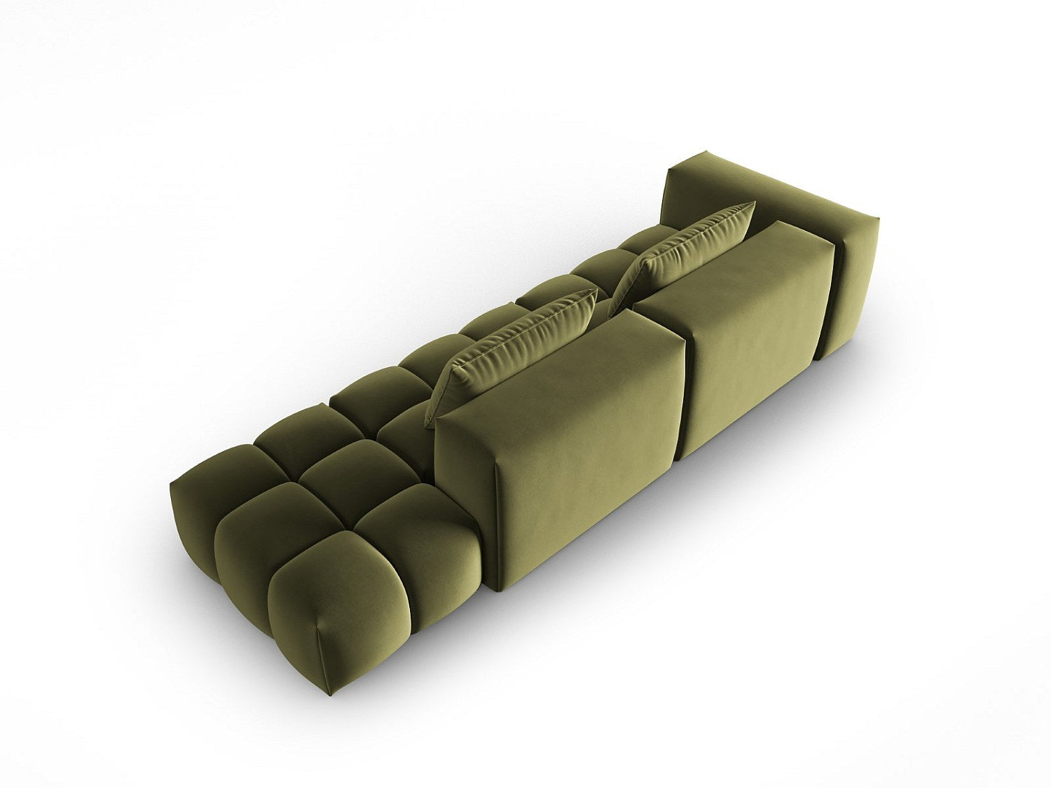 Canapé modulable 3 places vert velours
