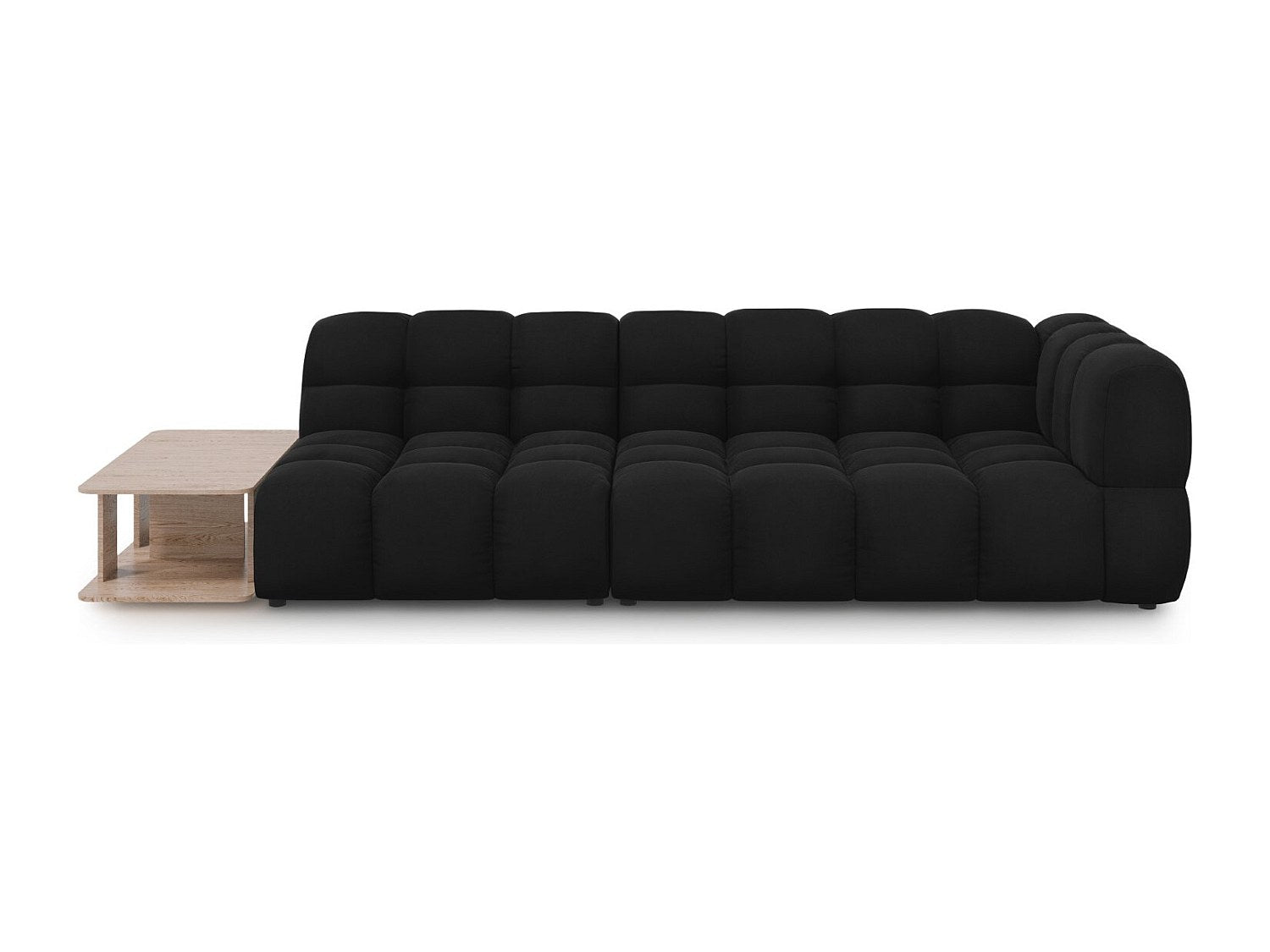 Canapé modulable 4 places noir velours