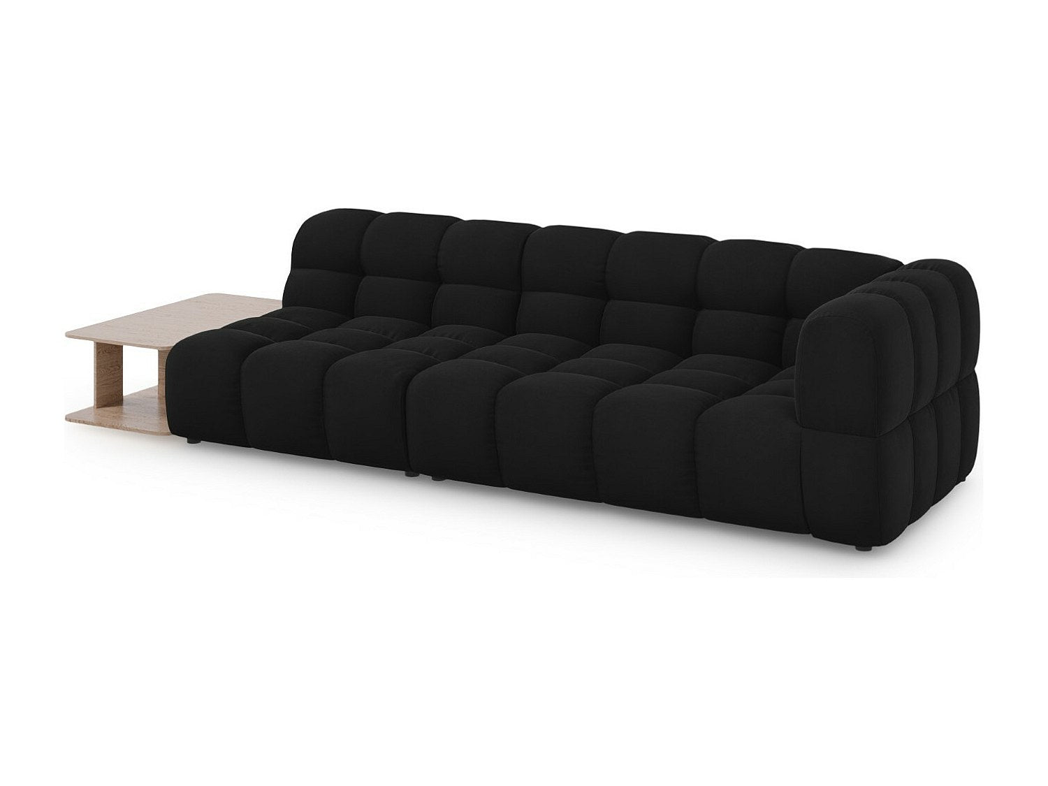 Canapé modulable 4 places noir velours
