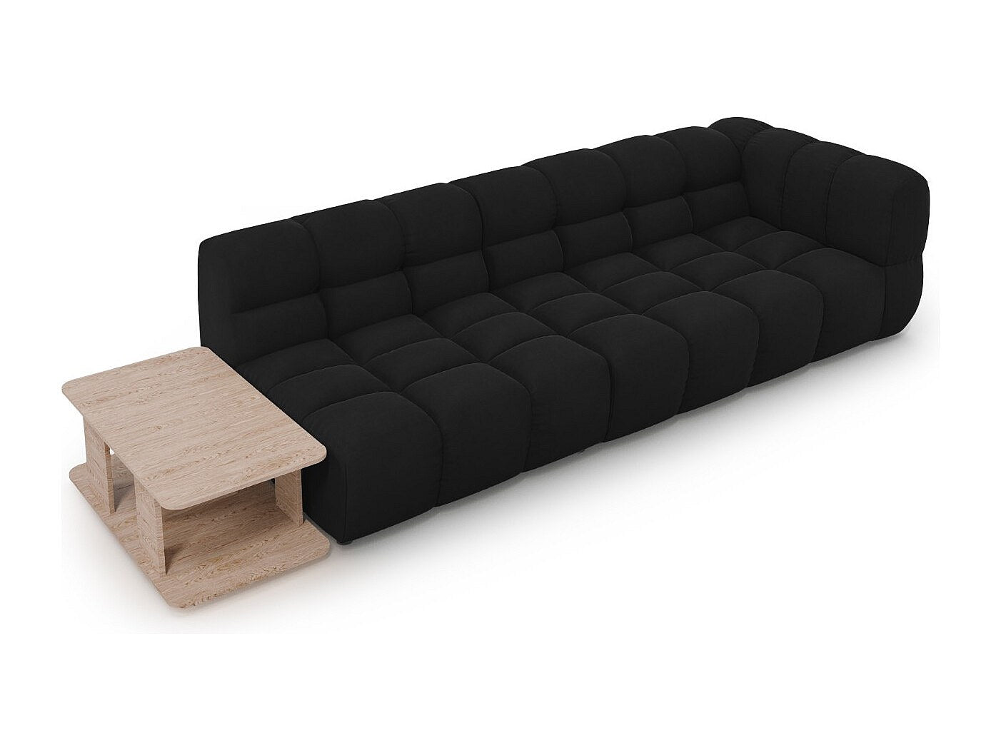 Canapé modulable 4 places noir velours