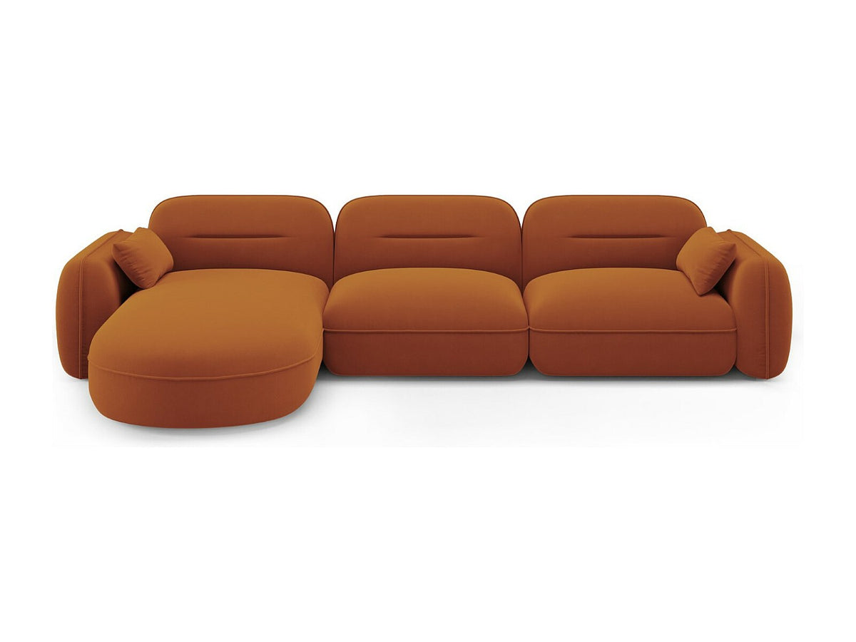 Canapé modulable 4 places orange velours