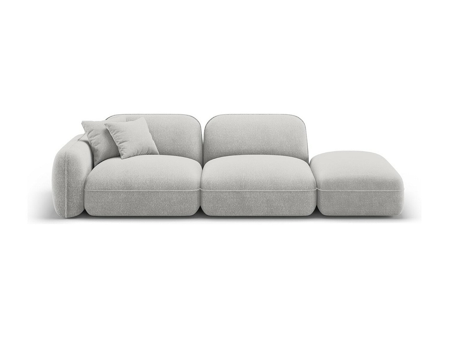 Canapé modulable 3 places gris velours