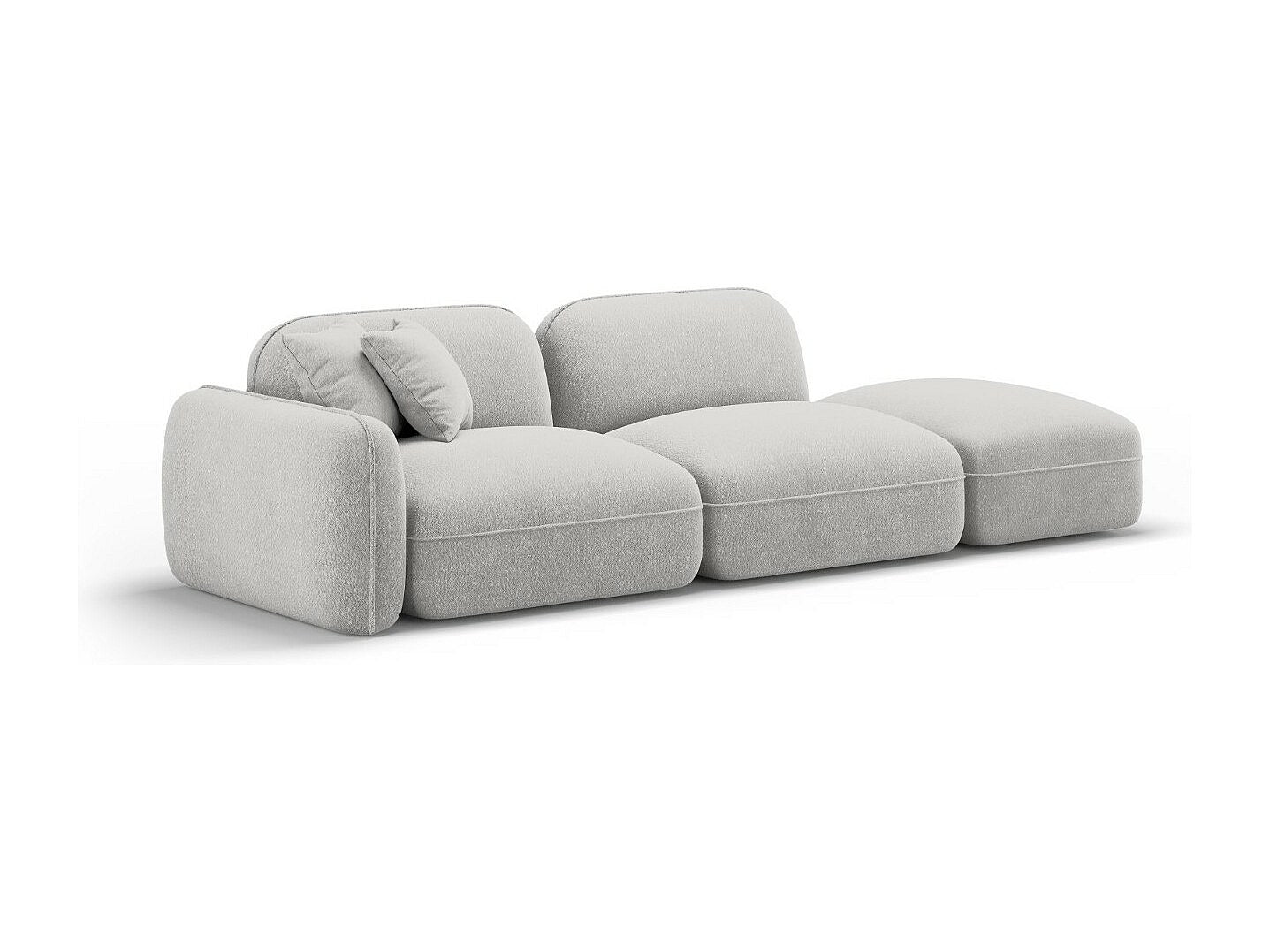 Canapé modulable 3 places gris velours