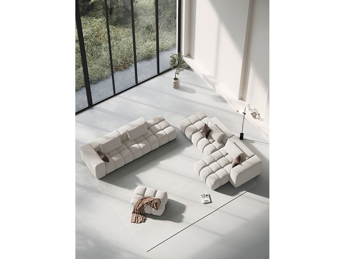 Canapé modulable 4 places beige tissu