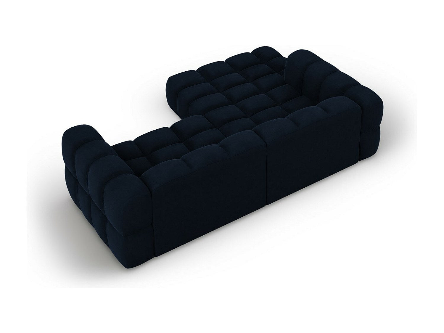 Canapé modulable 3 places bleu velours
