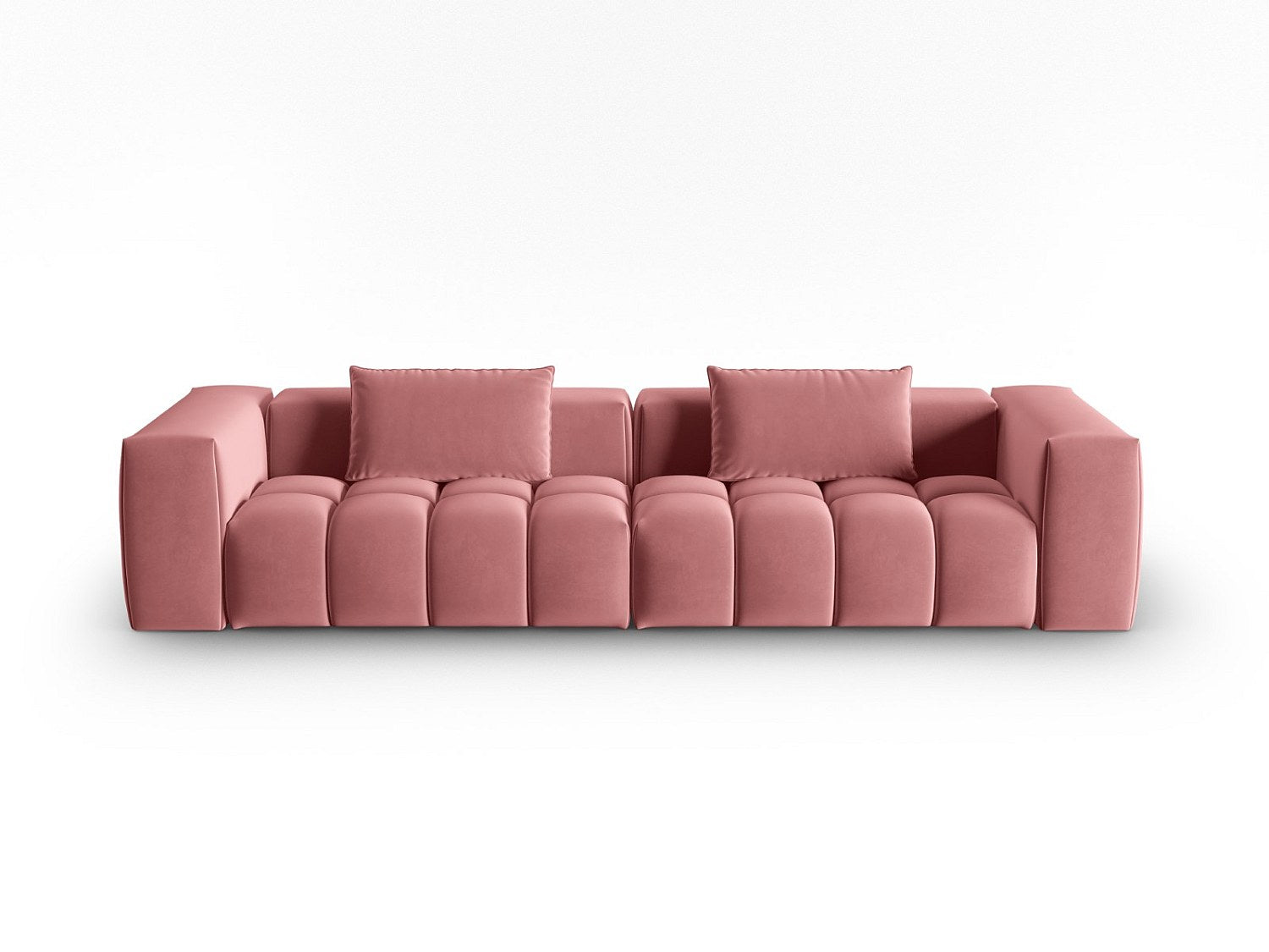 Canapé modulable 5 places rose velours