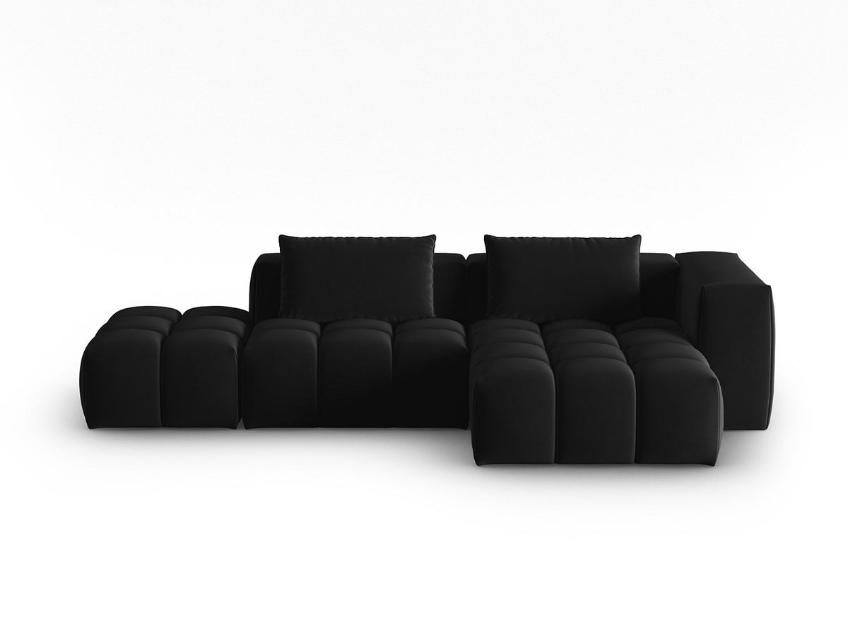Canapé modulable 4 places noir velours