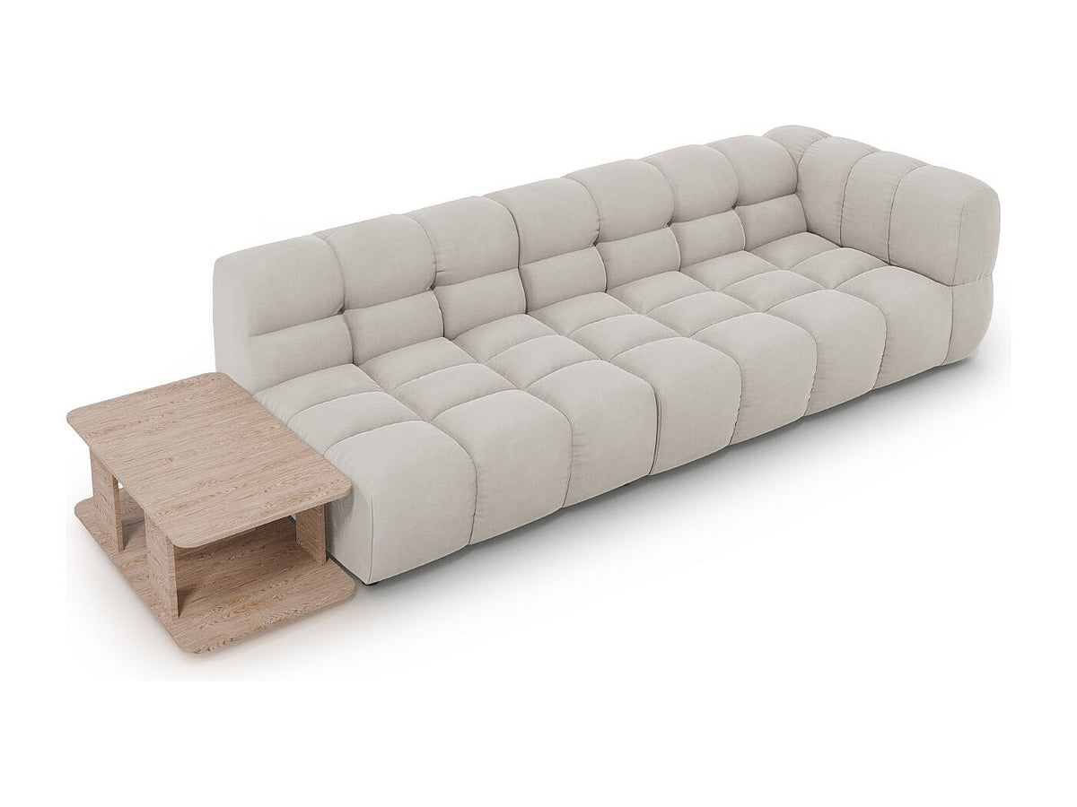 Canapé modulable 4 places beige velours