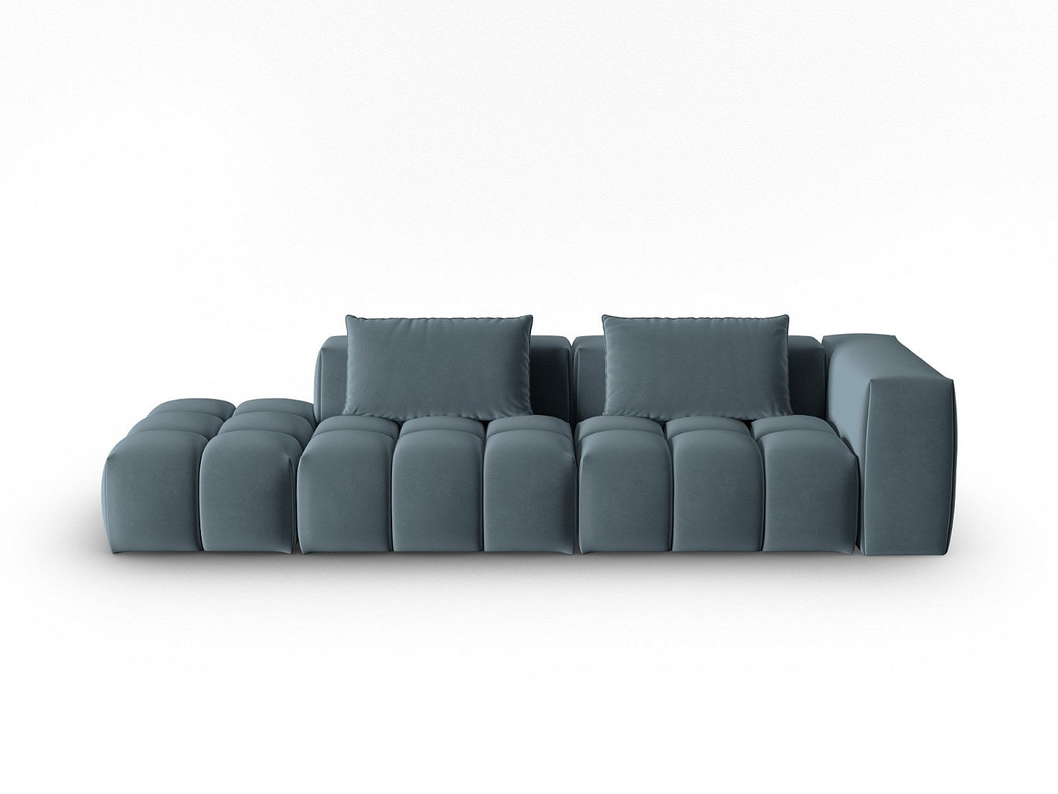 Canapé modulable 3 places bleu velours