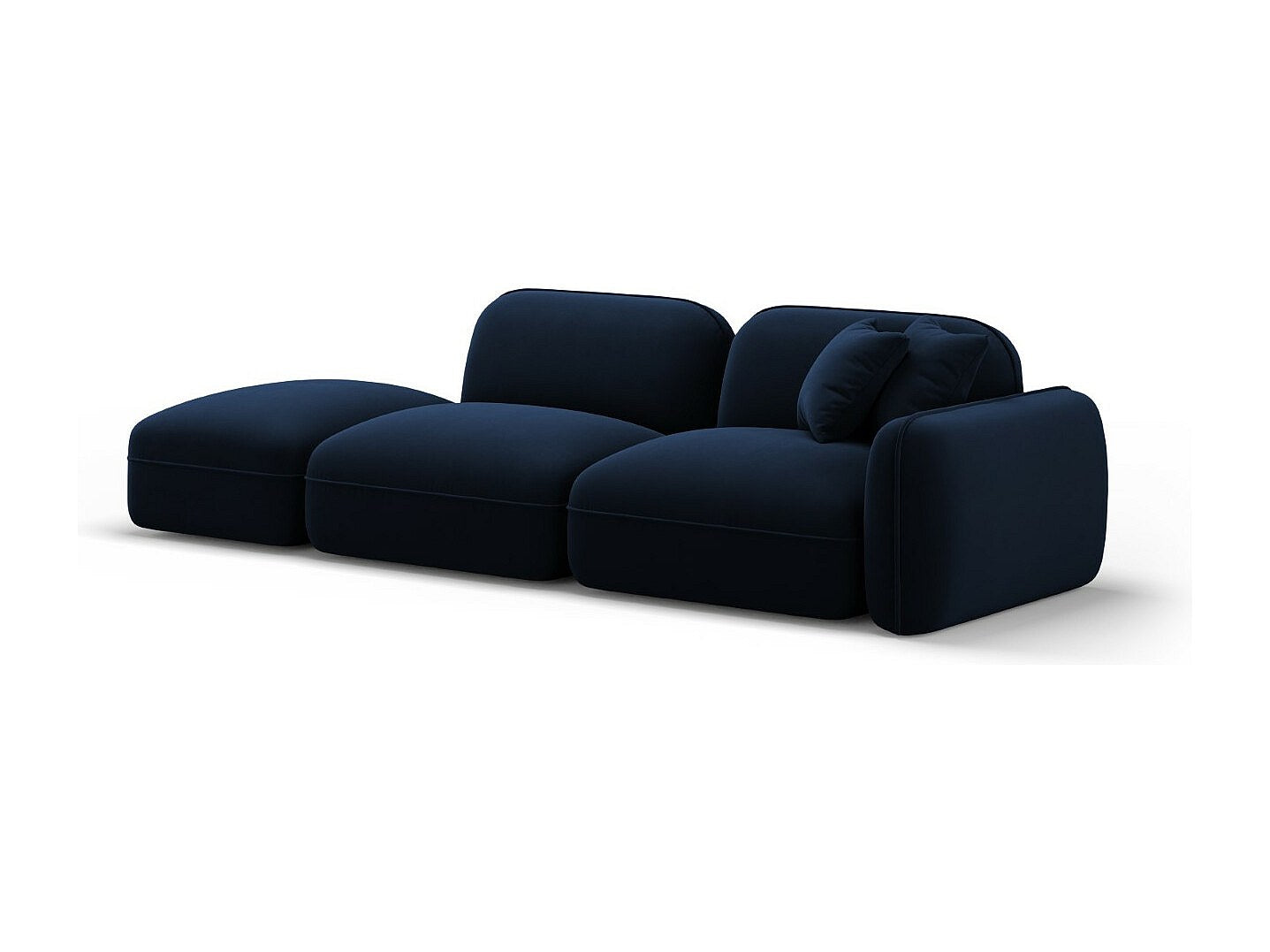 Canapé modulable 3 places bleu velours