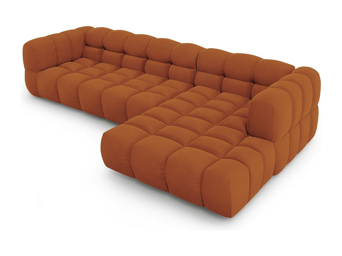 Canapé modulable 4 places orange velours