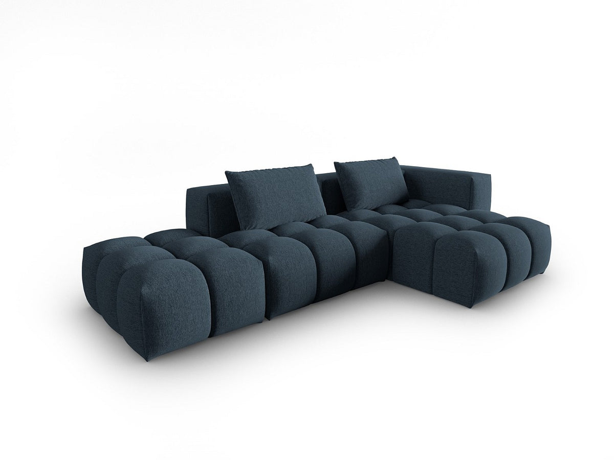 Canapé modulable 4 places bleu tissu