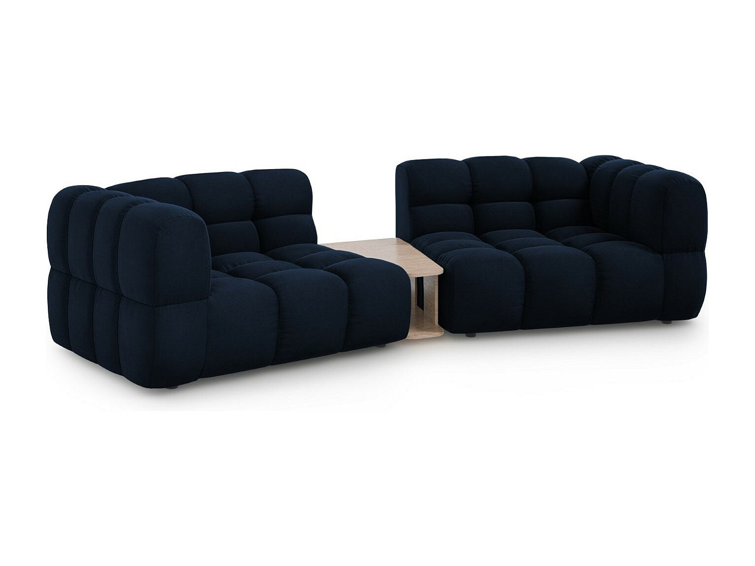 Canapé modulable 2 places bleu velours