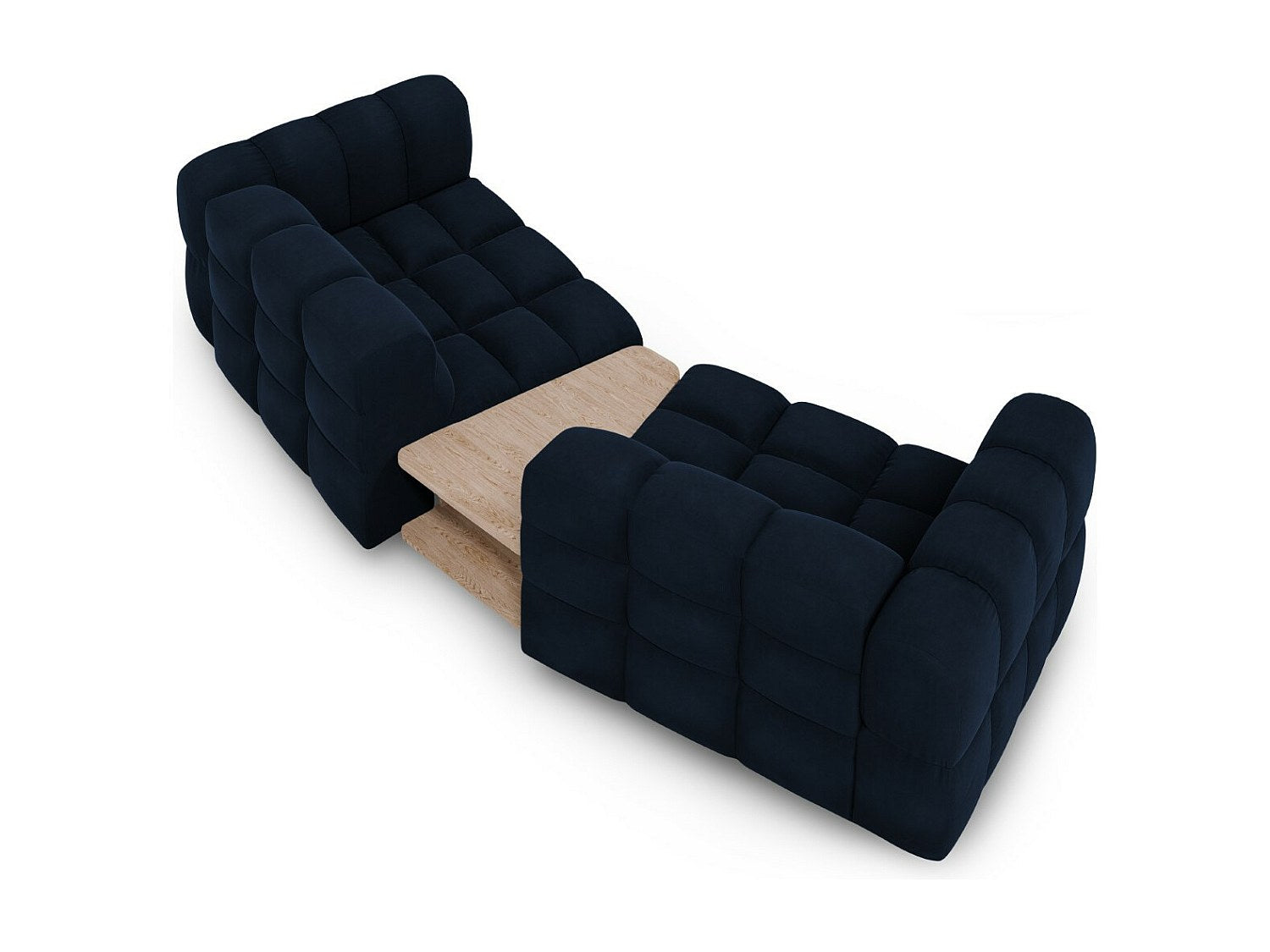 Canapé modulable 2 places bleu velours