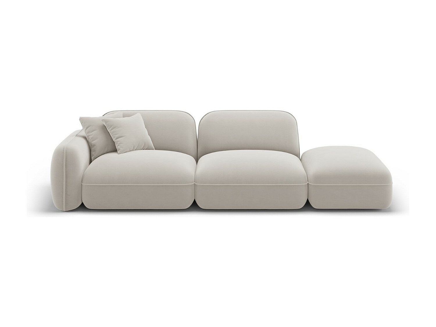Canapé modulable 3 places beige velours