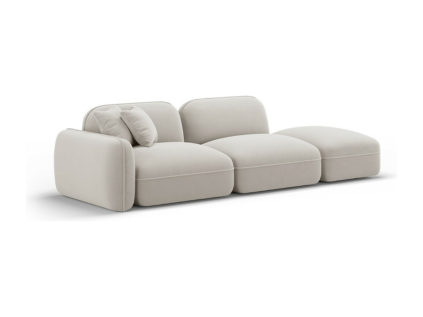 Canapé modulable 3 places beige velours