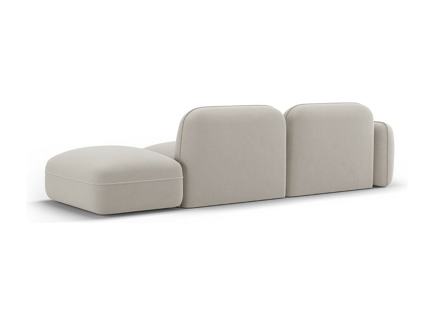 Canapé modulable 3 places beige velours