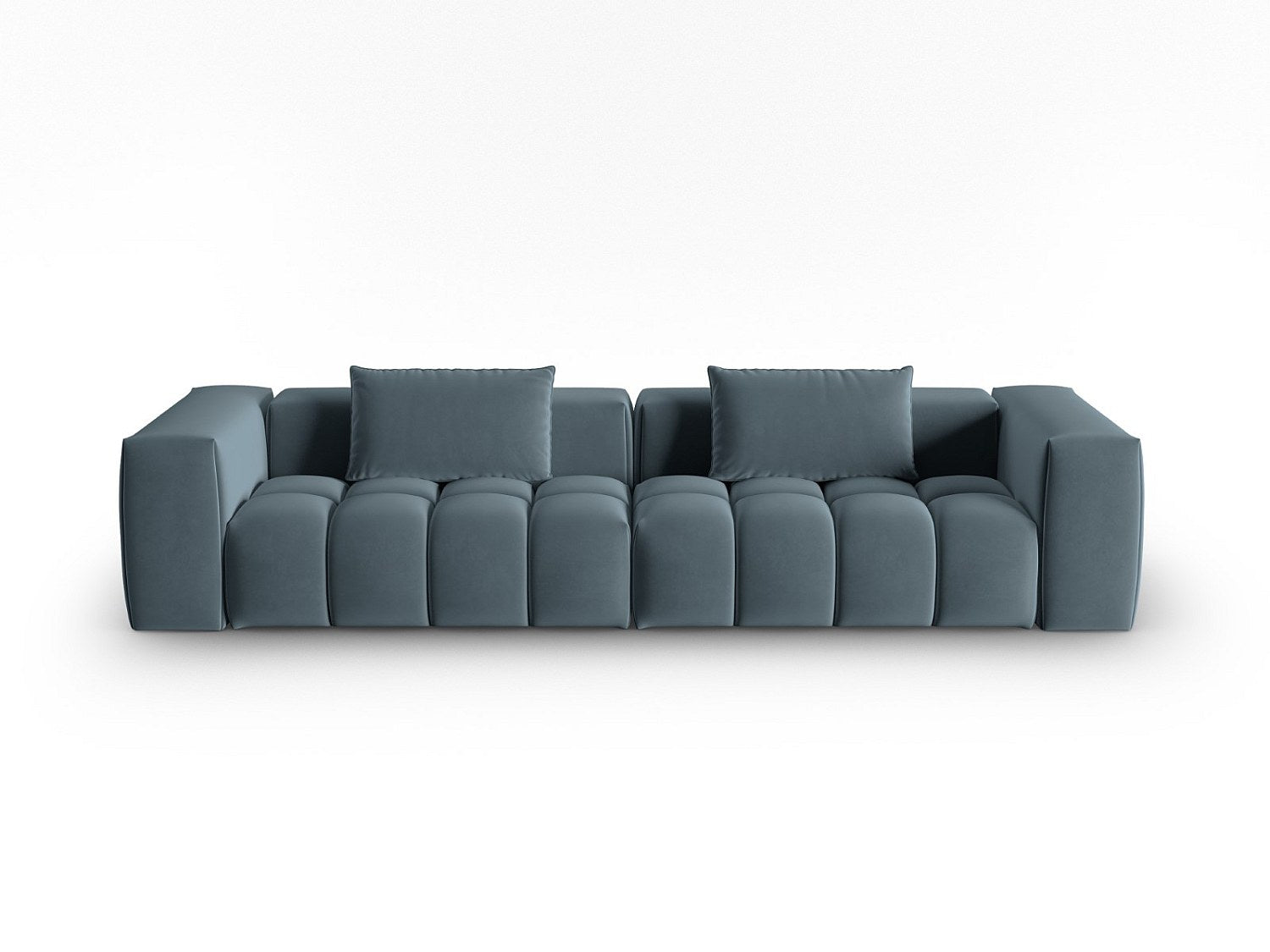 Canapé modulable 5 places bleu velours