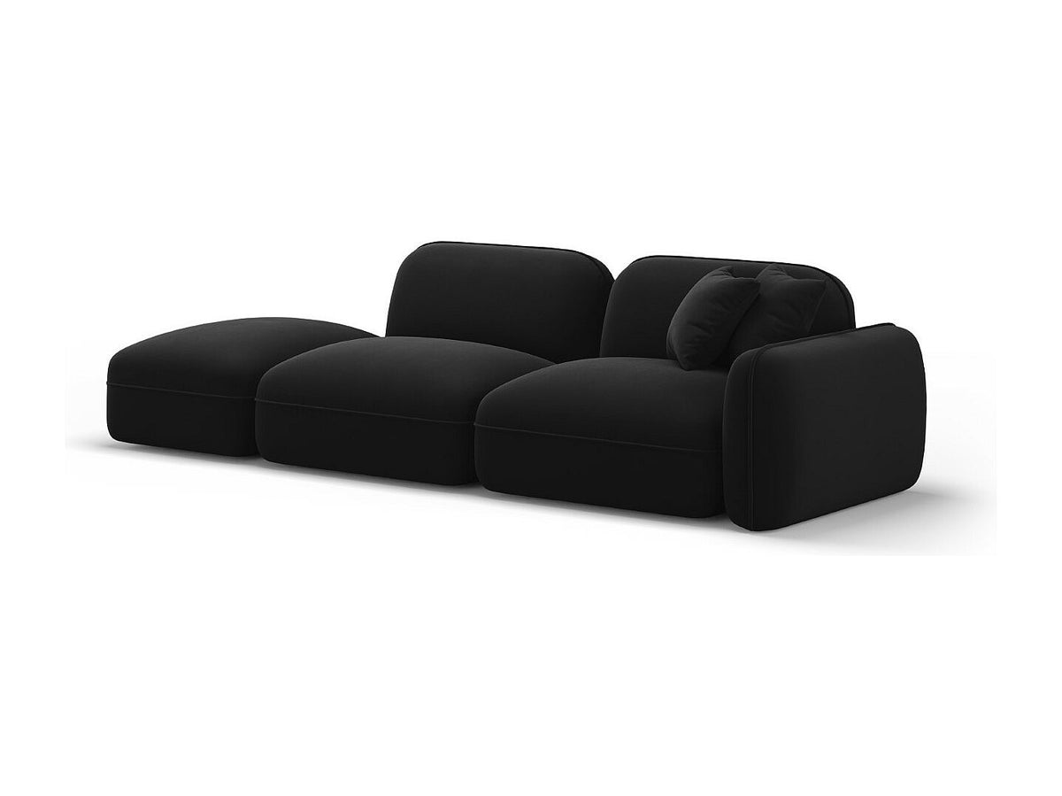 Canapé modulable 3 places noir velours