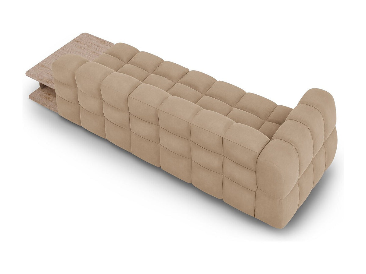 Canapé modulable 4 places marron velours