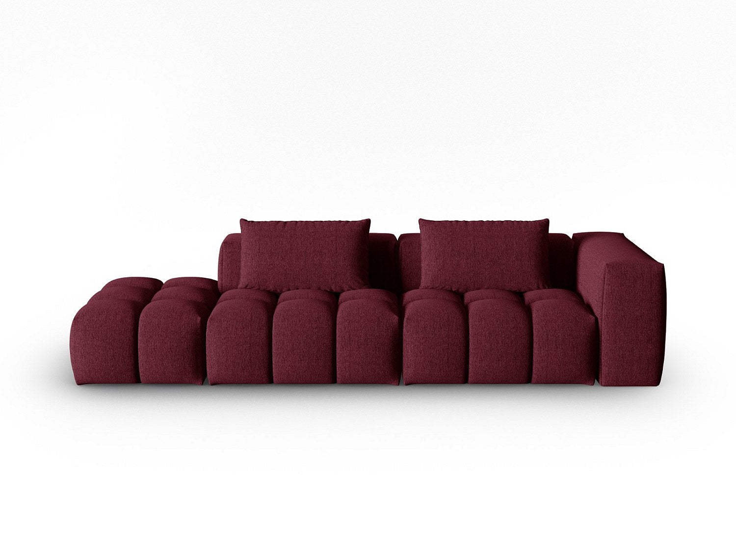 Canapé modulable 3 places rouge tissu
