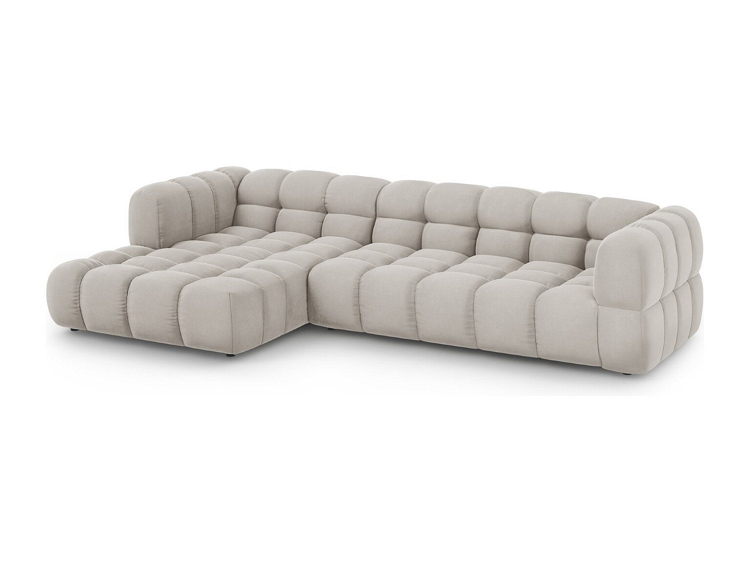 Canapé modulable 4 places beige velours