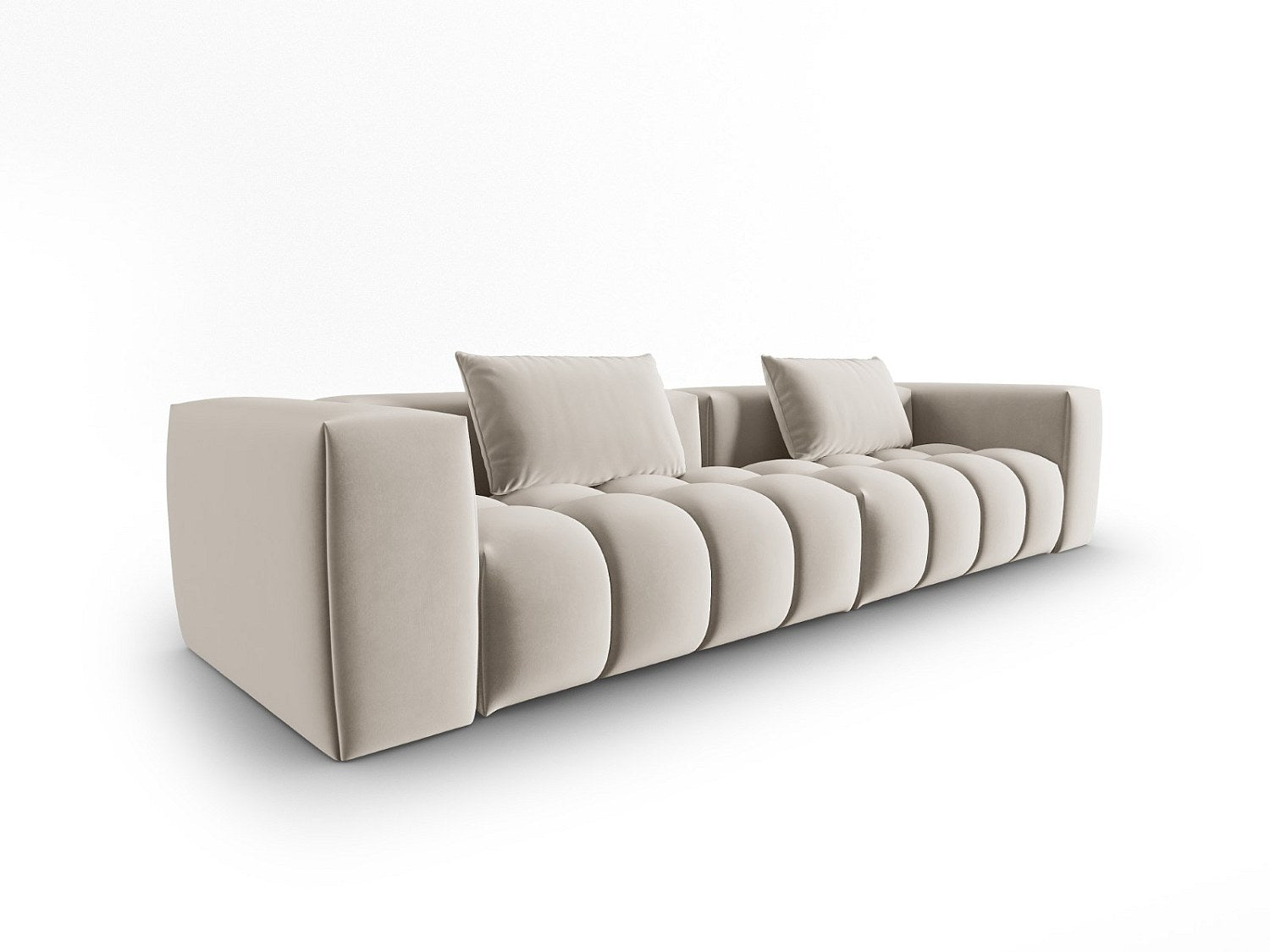 Canapé modulable 5 places blanc velours