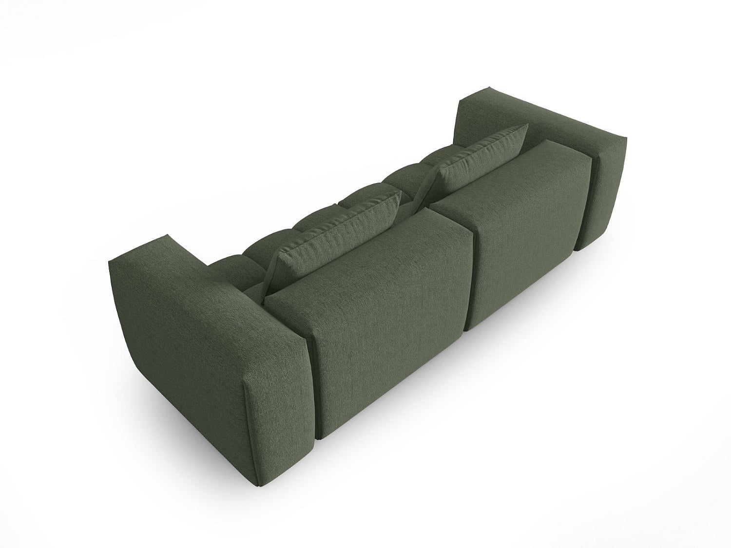Canapé modulable 3 places vert tissu