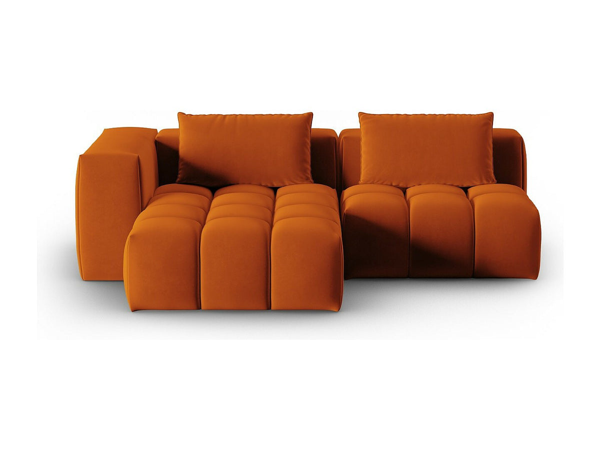 Canapé modulable 3 places orange velours