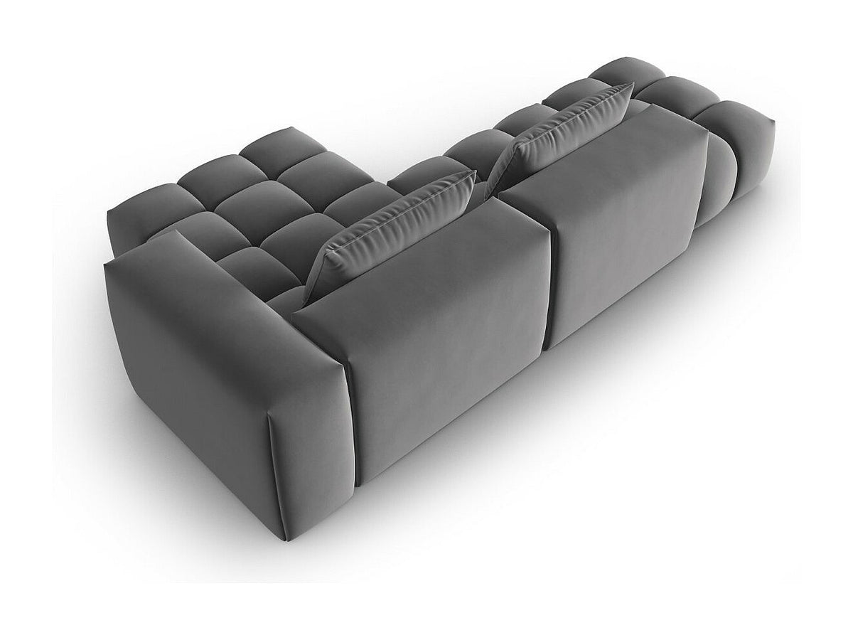 Canapé modulable 4 places gris velours