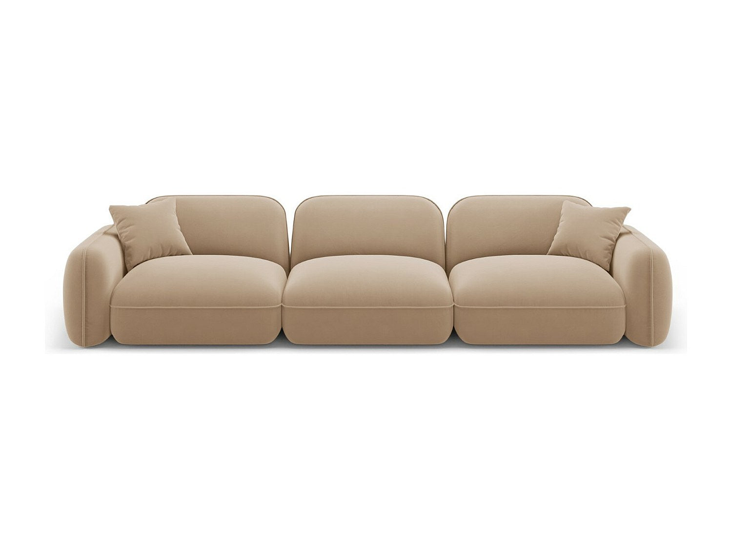 Canapé modulable 4 places marron velours