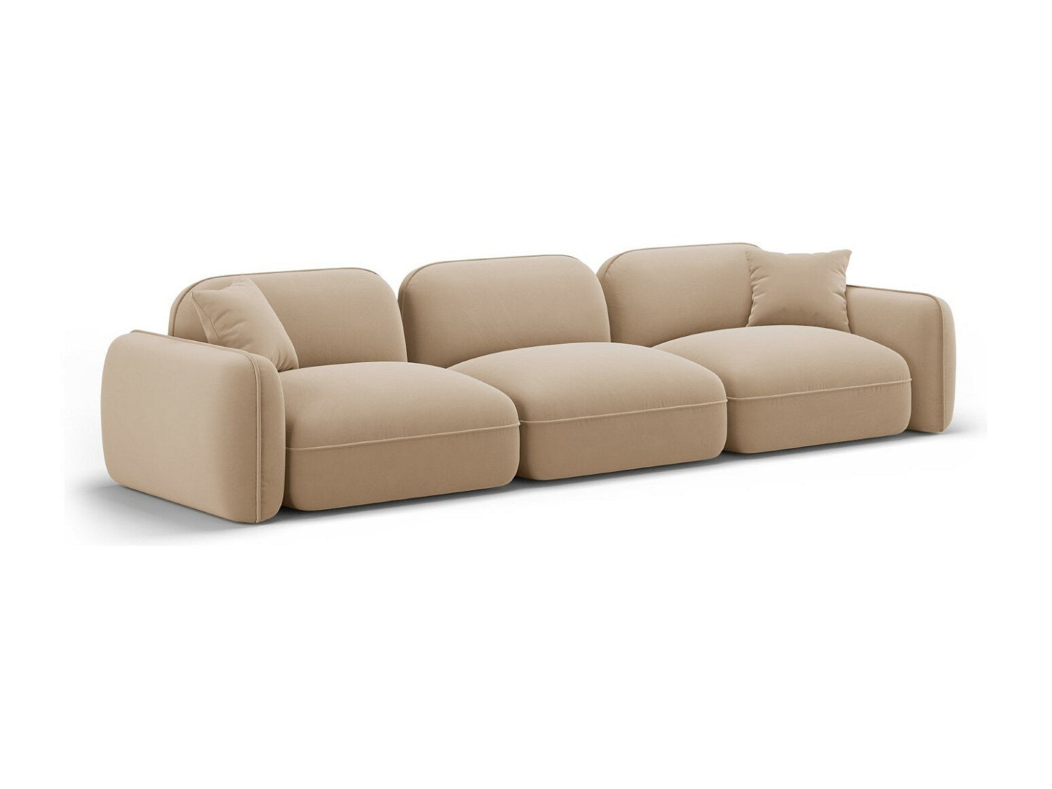Canapé modulable 4 places marron velours