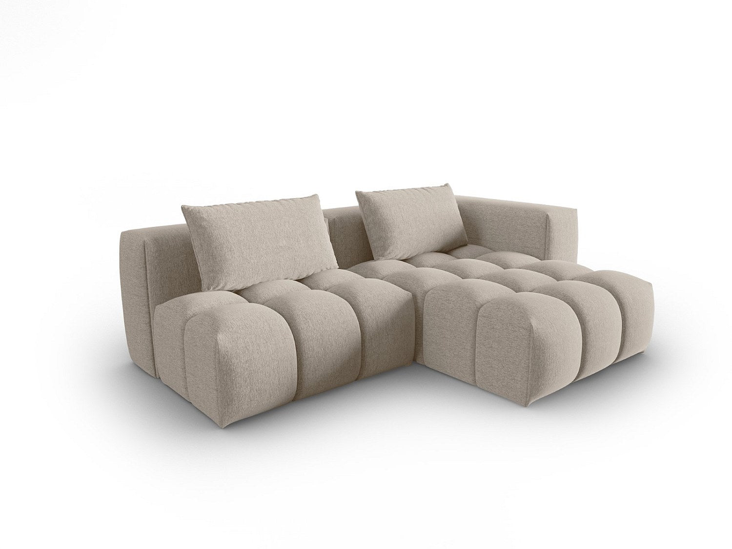 Canapé modulable 3 places marron tissu