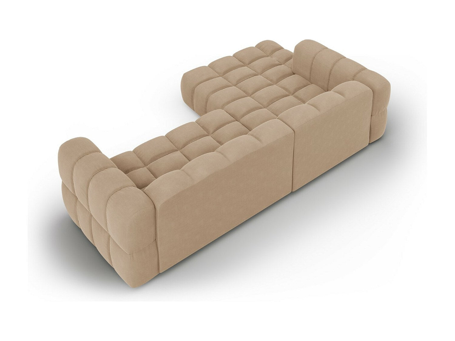 Canapé modulable 4 places marron velours