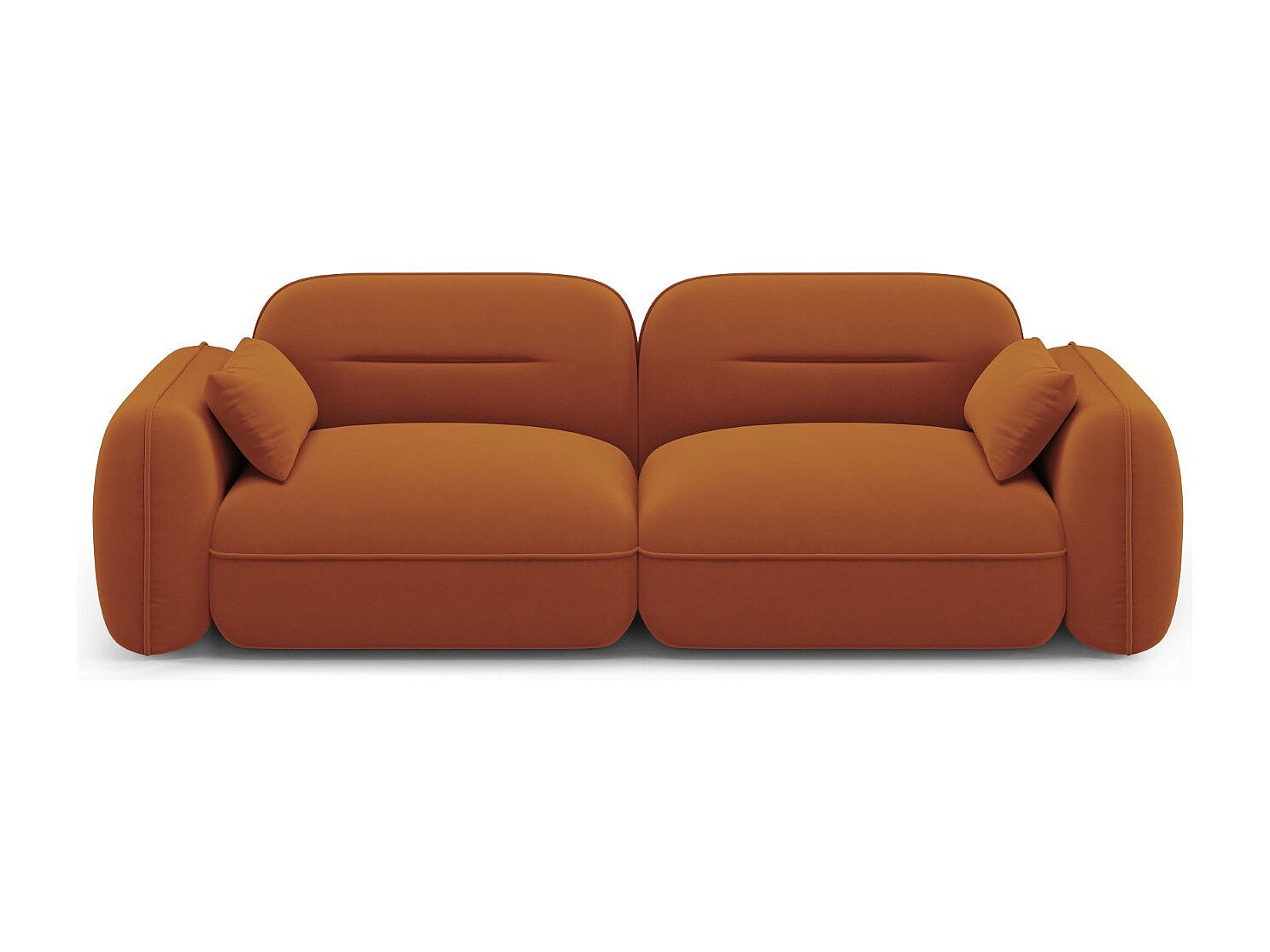 Canapé modulable 3 places orange velours