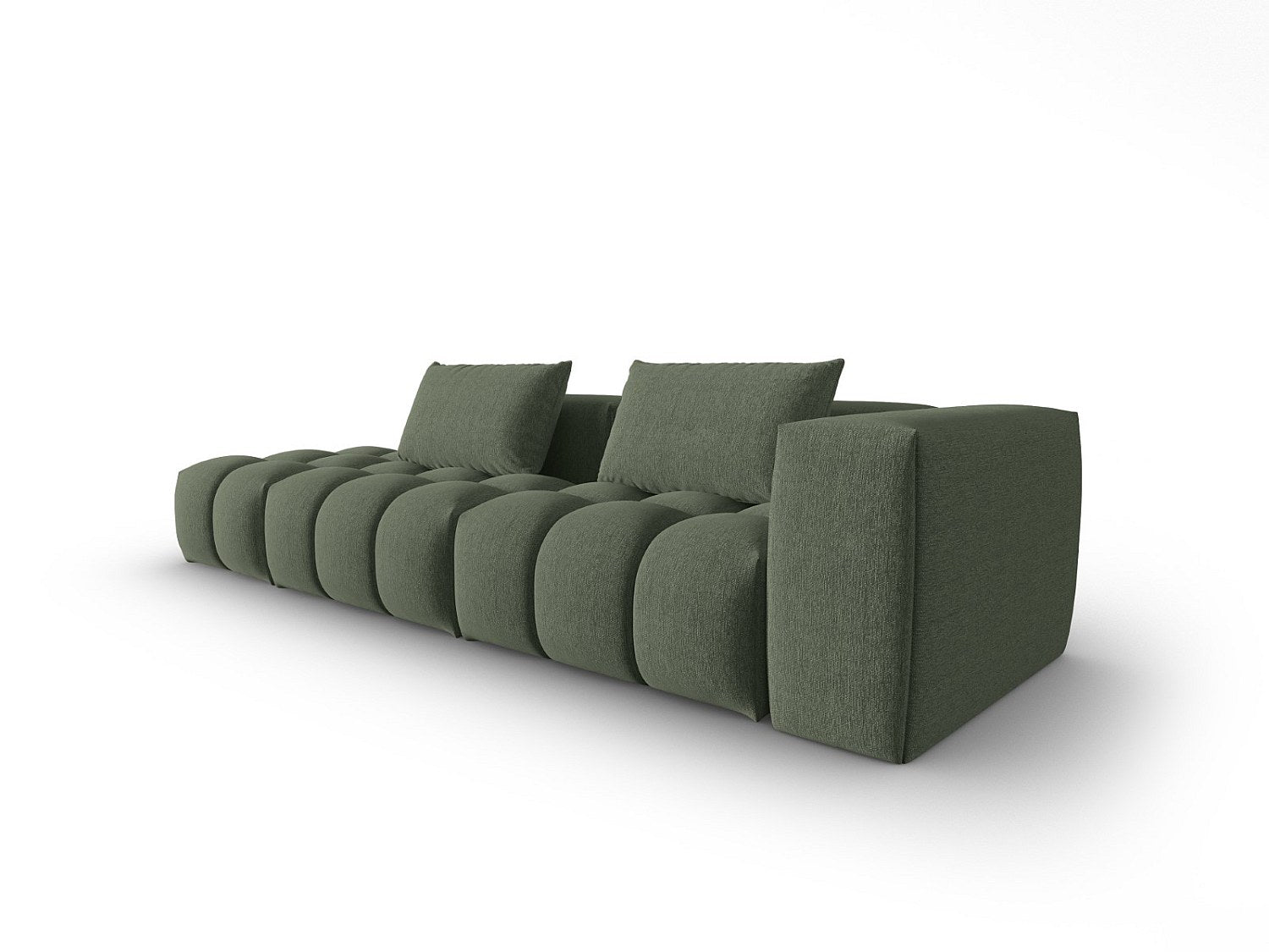 Canapé modulable 3 places vert tissu