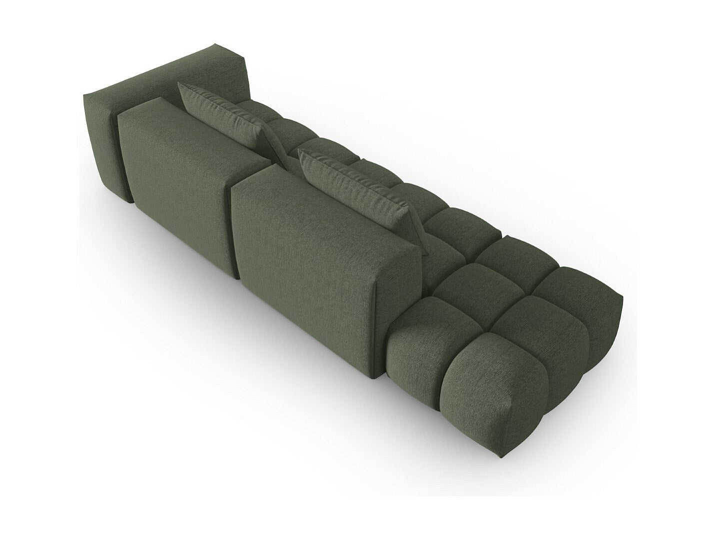 Canapé modulable 3 places vert tissu