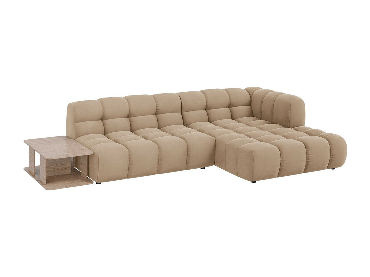 Canapé modulable 4 places marron velours
