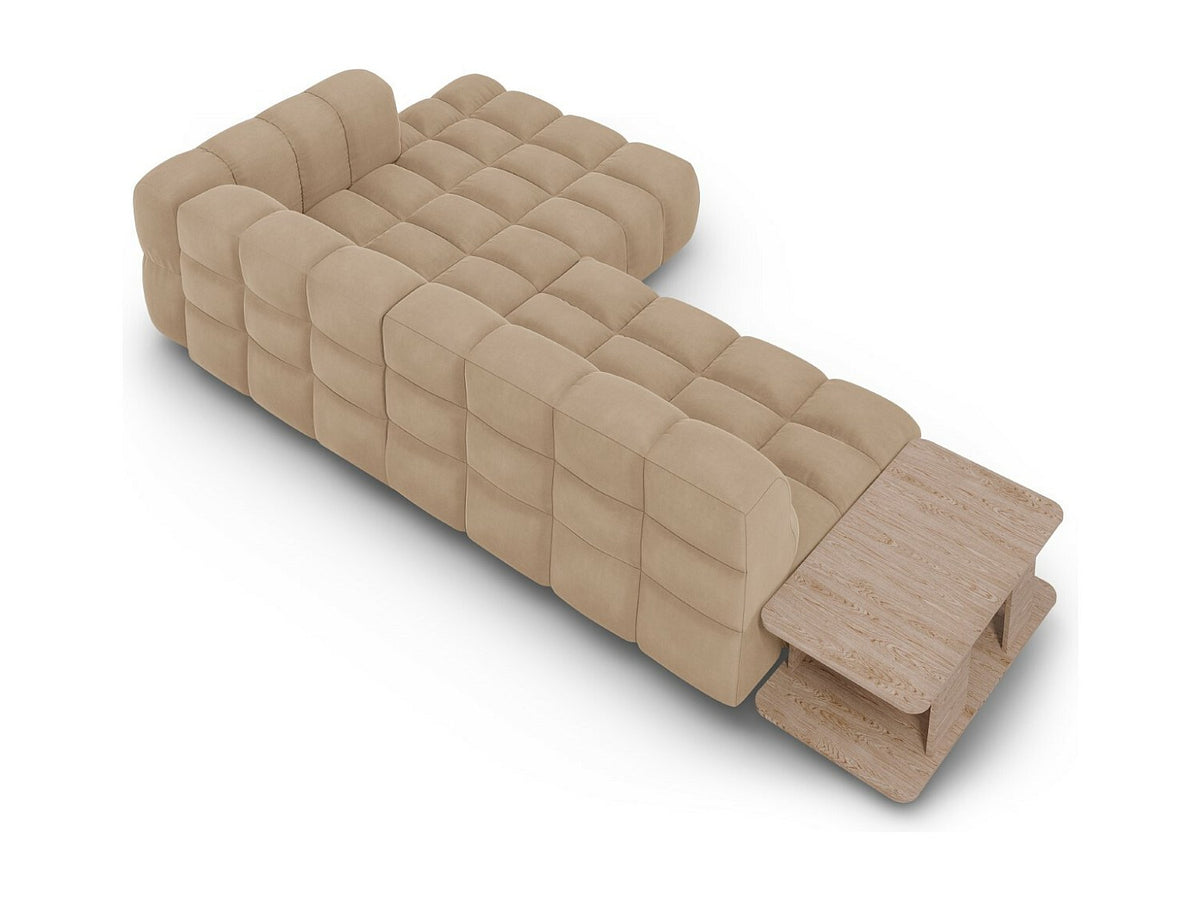 Canapé modulable 4 places marron velours