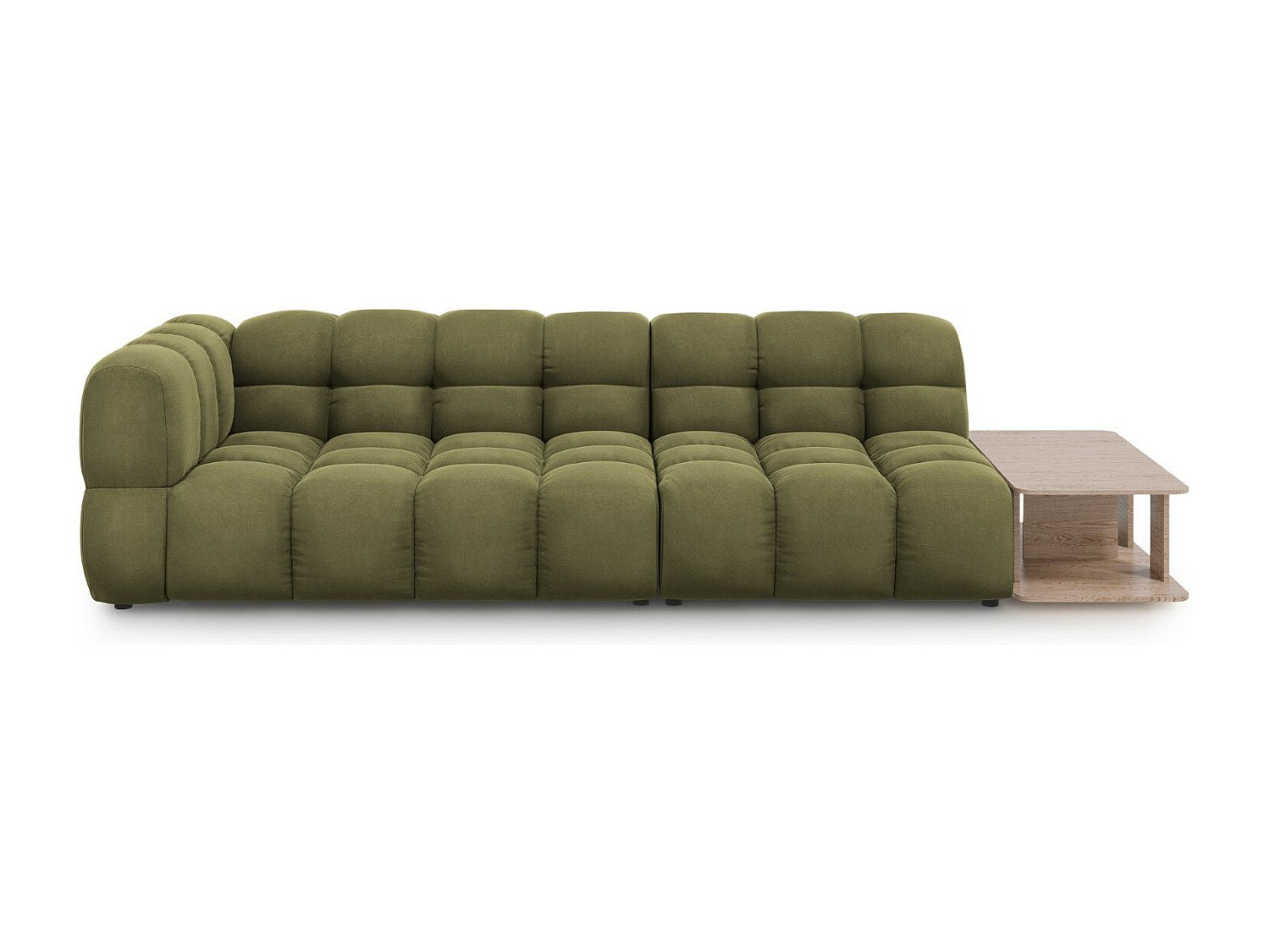 Canapé modulable 4 places vert velours