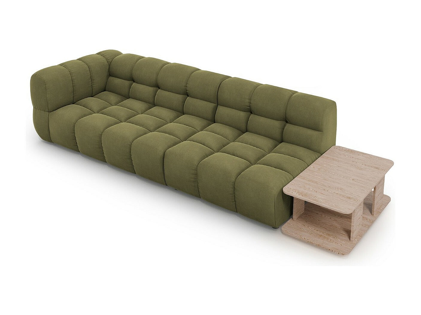 Canapé modulable 4 places vert velours
